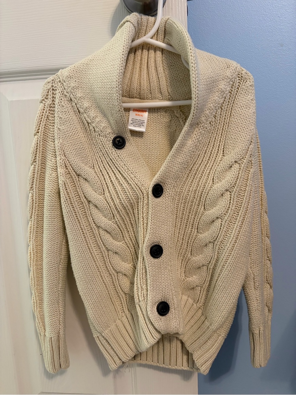 Toddler Gymboree Cream Cable Knit Cardigan with Shawl Collar